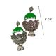 Green Oxidized Heavy Long Jhumka With Ghungroos